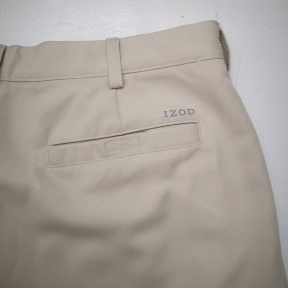 Izod Golf Men's Size 38 Cream Zipper & Button Closure Straight Fit Shorts - Picture 13 of 13